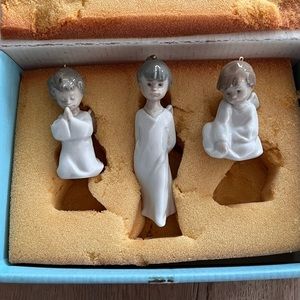 NIB Lladro Mini Angelitos 1604 Angels Nativity Christmas Ornaments‎ Set Of 3